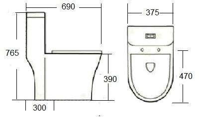 Der keramische einteilige kein Toiletten-hohe amerikanische Standard lösen Seat-Kommode 2