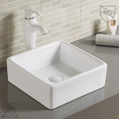 Quadratische Porzellan-Wannen-kleine Abziehbild-Badezimmer-Wäsche-weißes Handbecken