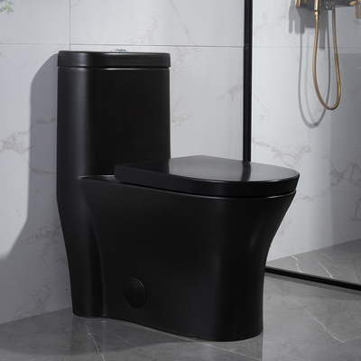 300mm Siphonic einteilige Toiletten-amerikanisches schwarzes Standardporzellan