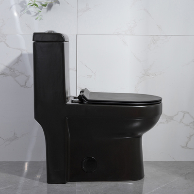 Flacher amerikanischer Standardeinteiler verlängerte Toilette hohes schwarzes 1.6Gpf