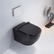 Porzellan-Einteiler-nahtlose an der Wand befestigte längliche Toiletten-Schwarz-Farbe