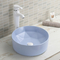 Glatte keramische runde Badezimmer-Wanne über Gegentischplatte-orange Waschbecken